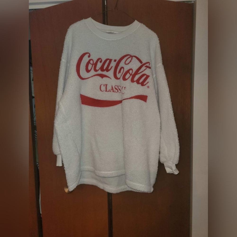 Coca cola x h&m fuzzy sweater